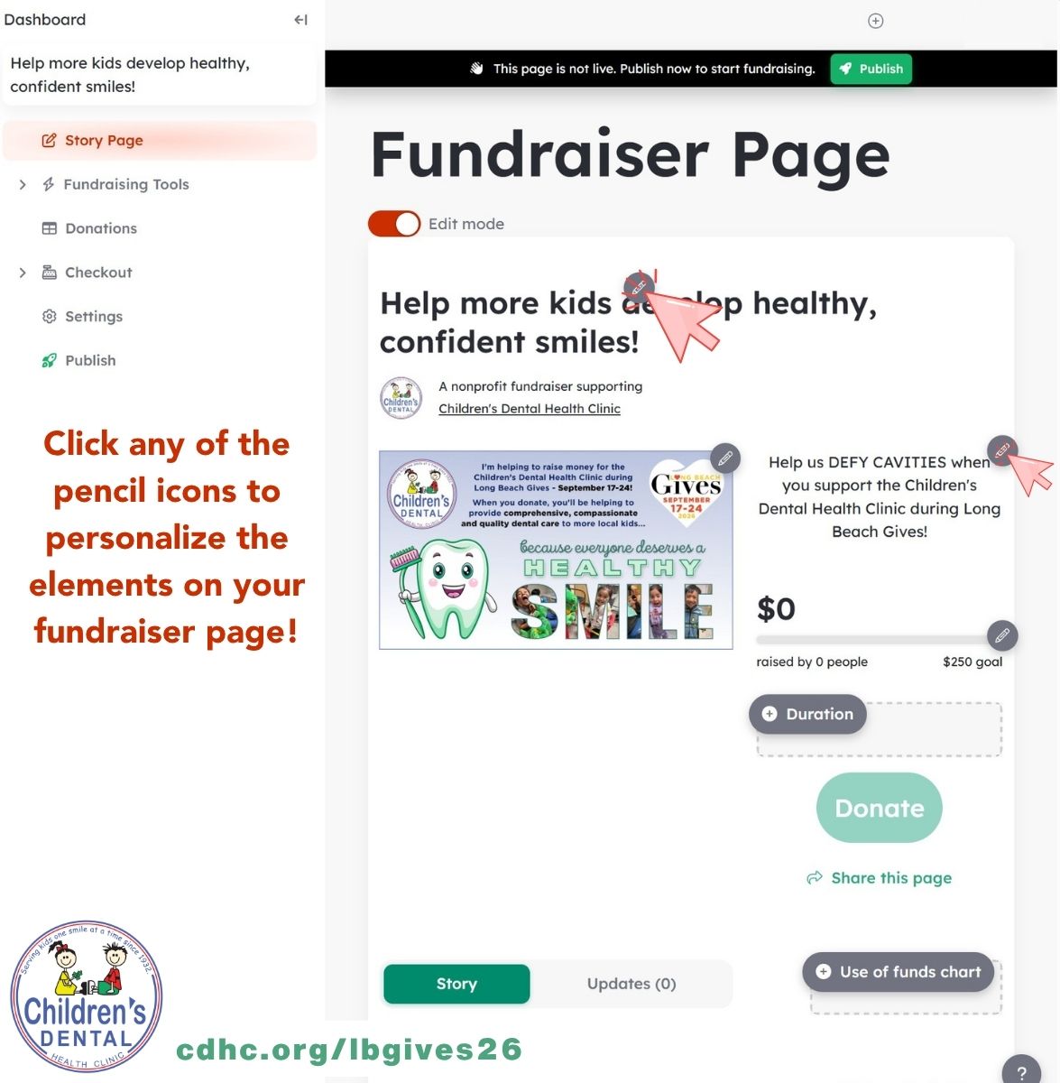 Setting up a Long Beach Gives Fundraiser Step 4