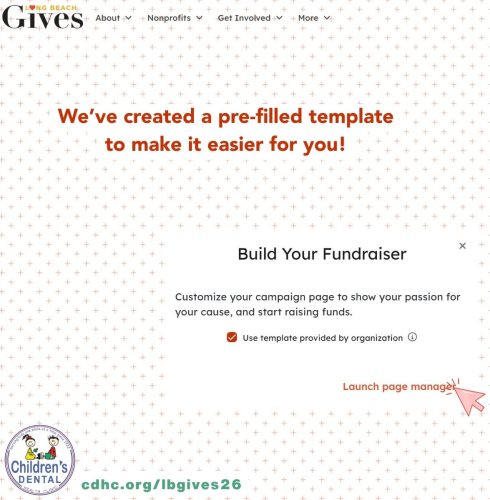 Setting up a Long Beach Gives Fundraiser Step 3